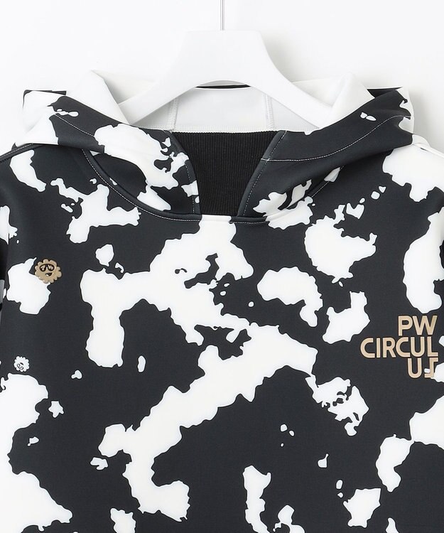 PW CIRCULUS 【MEN】ピント柄 フーディー ブラック系5