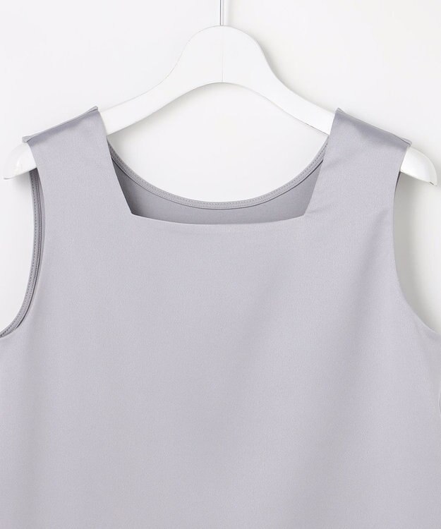 ANY SIS 【2WAY】サテン タンクトップ ライトグレー