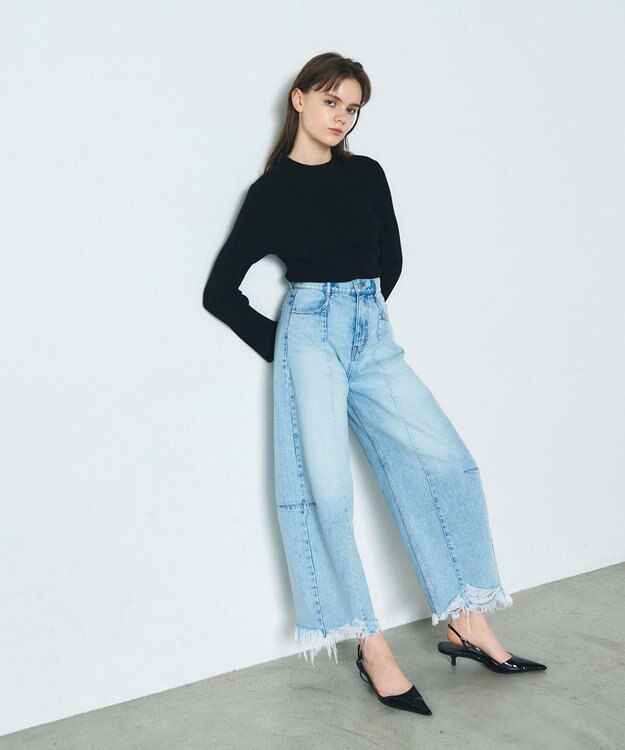 GRACE CONTINENTAL リブニットトップ ブラック