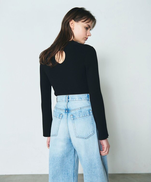 GRACE CONTINENTAL リブニットトップ ブラック