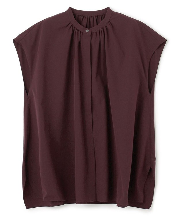 UNFILO FINE MOVE ギャザーブラウス バーガンディ