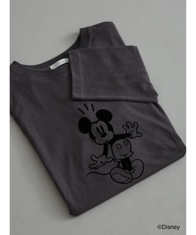 Te chichi 【Disney】ミッキー/フロッキープリントロンT チャコールグレー