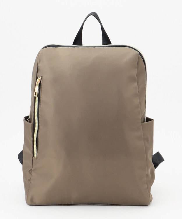 ANY 【PC・A4サイズ収納可】スクエアマルチポケットリュック モカ