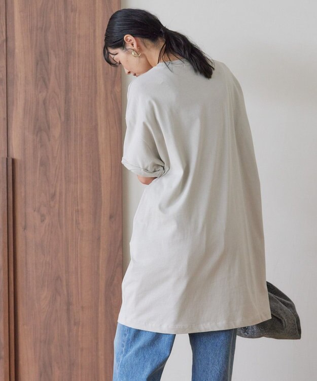 AMERICAN HOLIC 袖ロールアップカットチュニック Light Gray