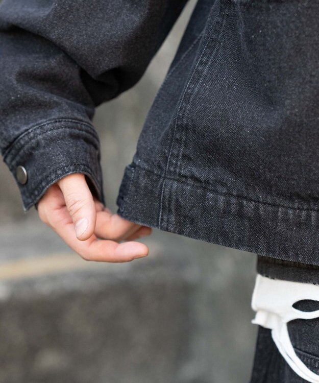 WEGO 【ユニセックス着用ITEM/MLサイズ展開】ワーカーズZIPデニムジャケット デニムブラックソノタ