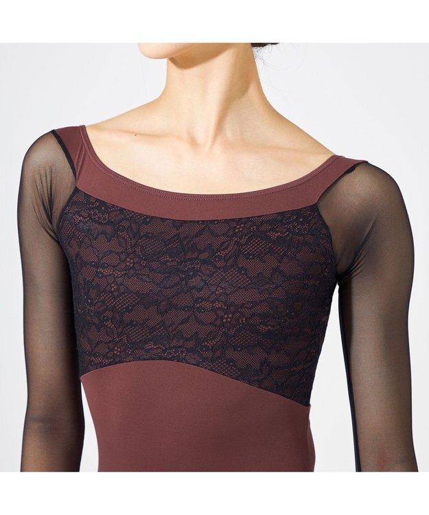 Chacott ◎【AKANE TAKADA】ロングスリーブレオタード テラコッタ