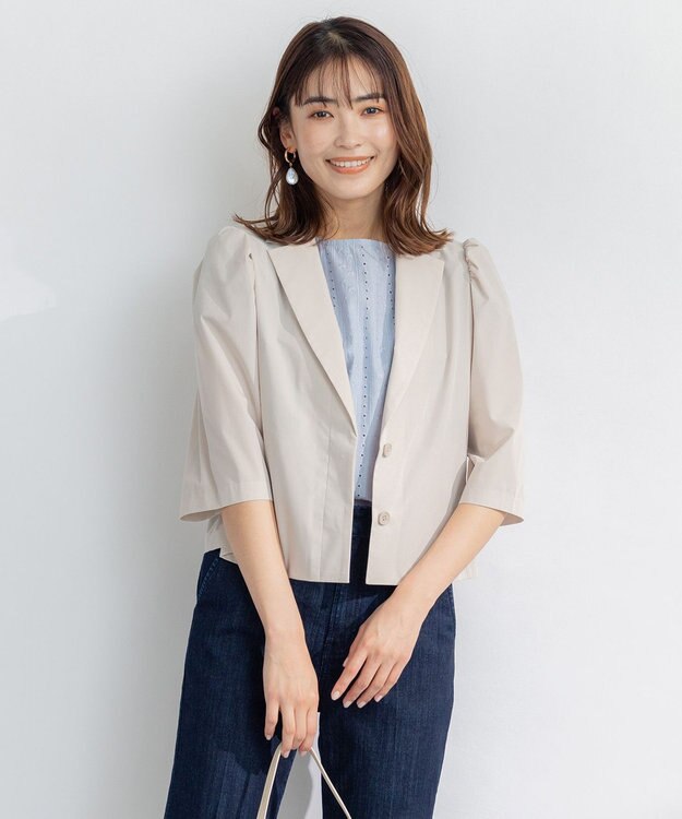 組曲 L 【洗える】ライトタイプライター ジャケット ベージュ系