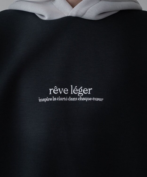 WEGO 【ユニセックス着用ITEM/MLサイズ展開】ワンポイントバイカラープルパーカー ブラック中濃色