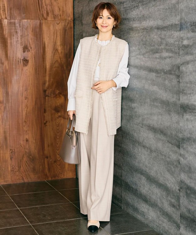 自由区 【カタログ掲載】ナチュラルタッチスタンドカラー ブラウス オフ