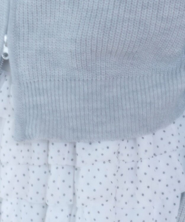 WEGO レースリボンニットパーカー 杢グレー