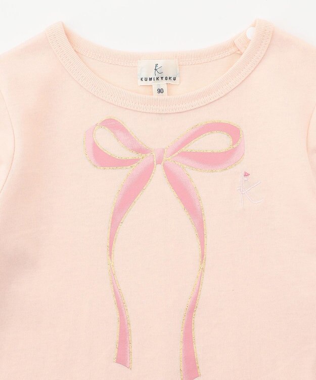 組曲 KIDS 【80-100cm】リボンアート Tシャツ ピンク系