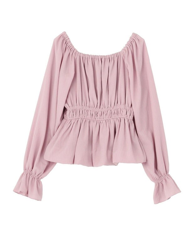 earth music&ecology バルーンヘムブラウス Pink