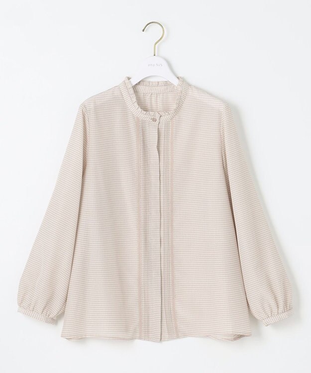 ANY SIS L 【洗える】フリルスタンドピンタック ブラウス アイボリー系