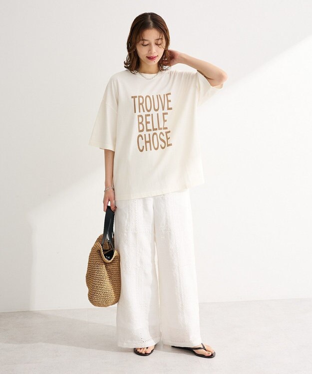 Green Parks ピグメントロゴＴシャツ Ecru
