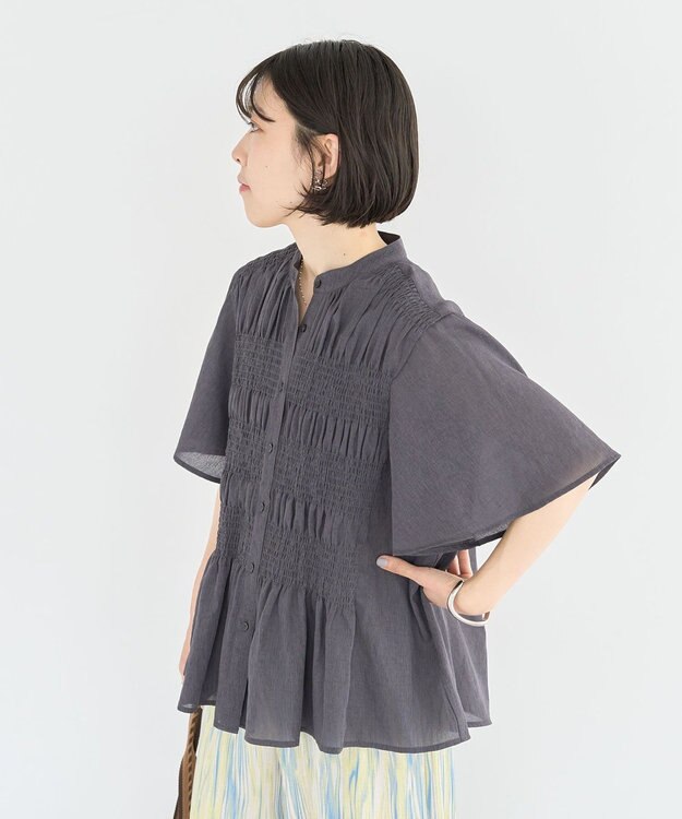 Green Parks ＳＥＴ２点マジョリカシャーリングブラウス＋タンク Light Green