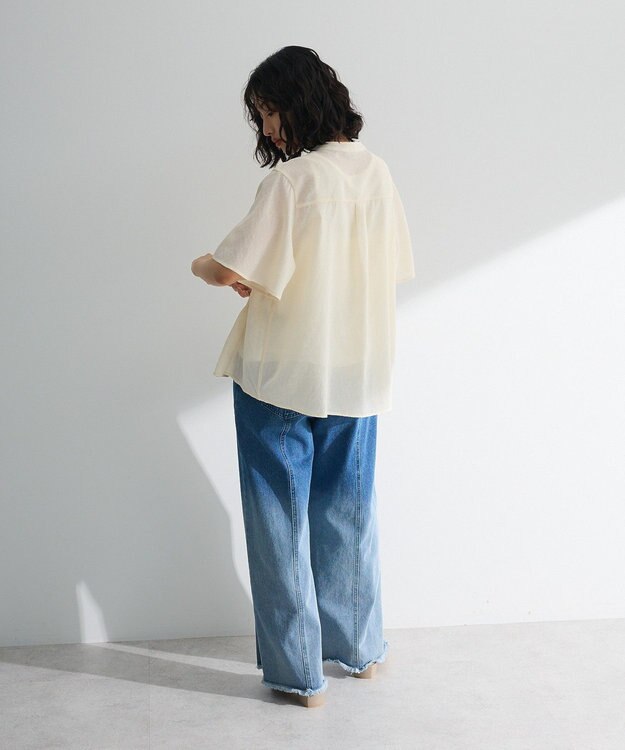 Green Parks ＳＥＴ２点マジョリカシャーリングブラウス＋タンク Light Green