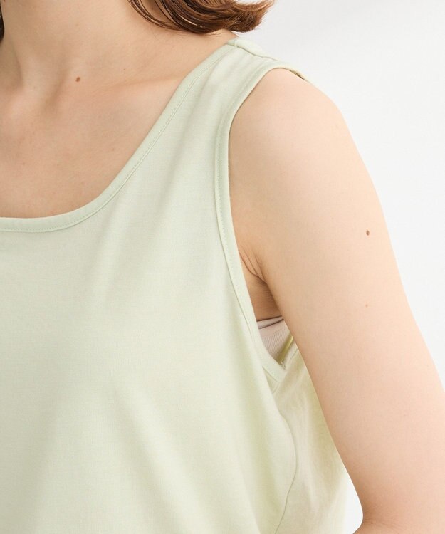 Green Parks ＳＥＴ２点マジョリカシャーリングブラウス＋タンク Light Green