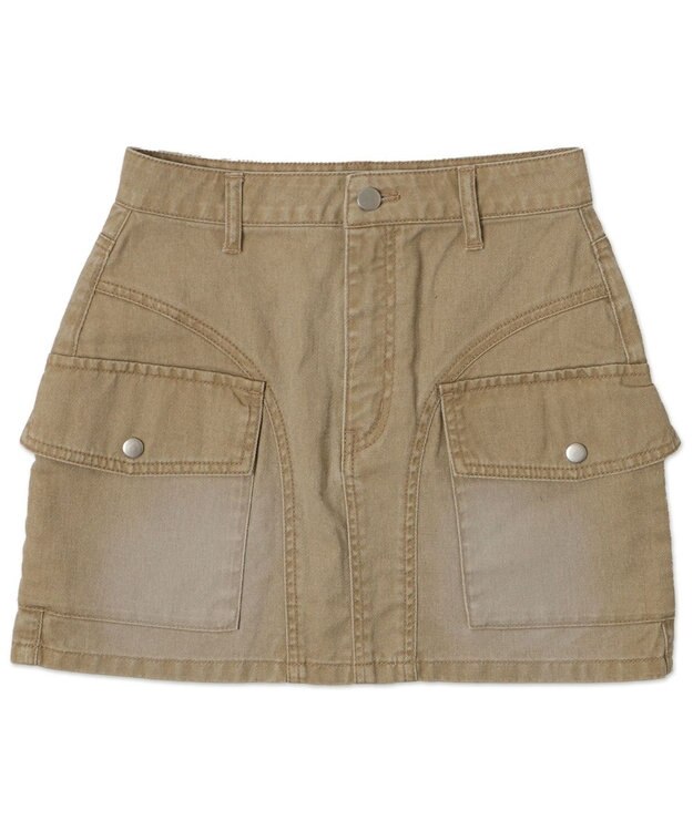 WEGO ヴィンテージウォッシュカーゴミニスカート ベージュ