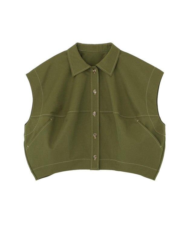 earth music&ecology コクーンフォルムシャツ Khaki