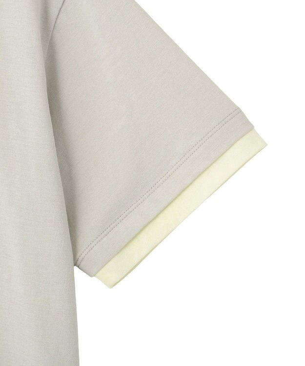 AMERICAN HOLIC 配色レイヤード風シアーＴシャツ Light Gray