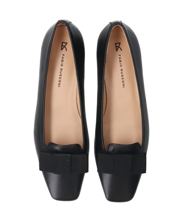 INTER-CHAUSSURES 【FABIO RUSCONI】スクエアトウオペラパンプス ブラック