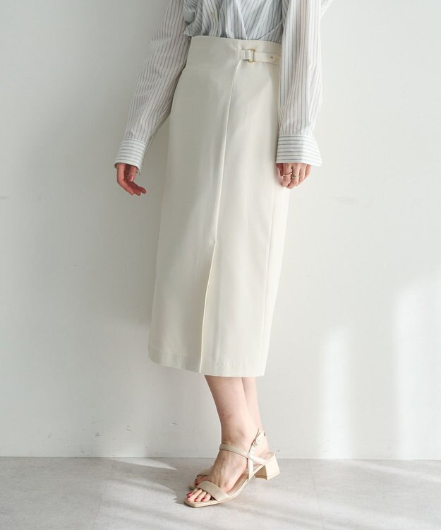 YECCA VECCA サイドベルトナロースカート Ivory