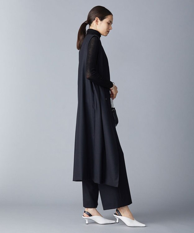 ICB 【洗える】 ウールミルドサキソニー 2WAYワンピース ブラック系