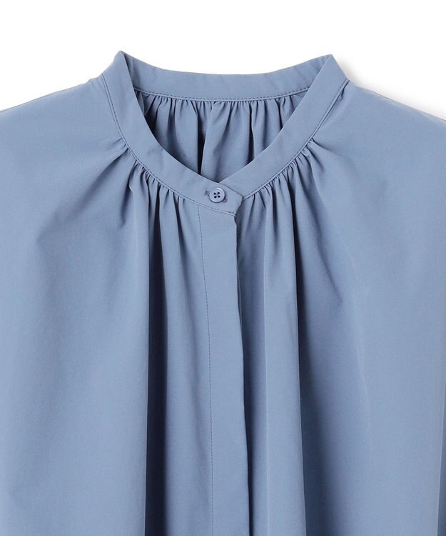 UNFILO FINE MOVE ギャザーブラウス ダルブルー