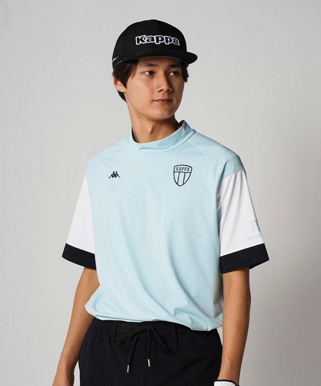 FILA GOLF／marie claire 【Kappa】半袖モックネックシャツ ブルー