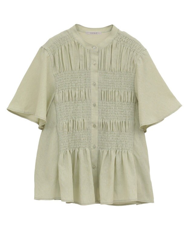 Green Parks ＳＥＴ２点マジョリカシャーリングブラウス＋タンク Light Green