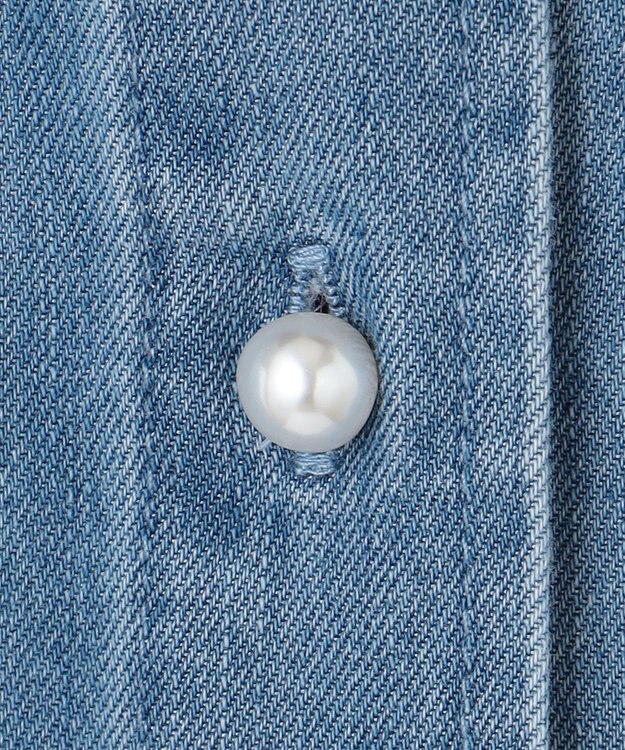 ANY L 【洗濯機可】パールボタンデニムシャツ インディゴ