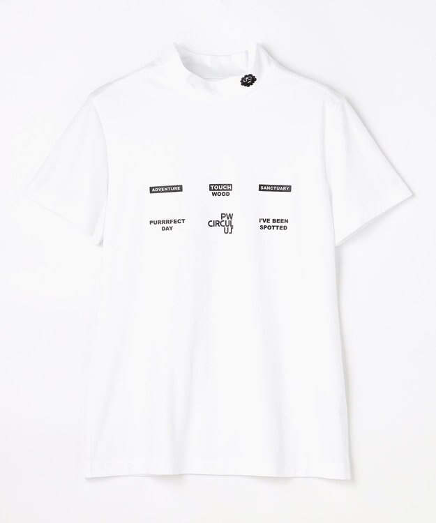 PW CIRCULUS 【WOMEN】メッシュコンビ モックネック  ゴルフウェア レディース ホワイト系