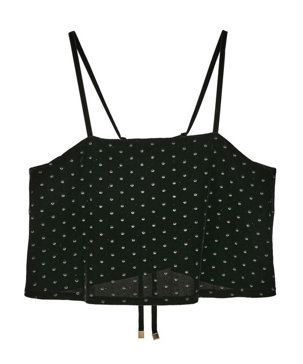 YECCA VECCA グリッタードットベロアオーバーキャミ Black