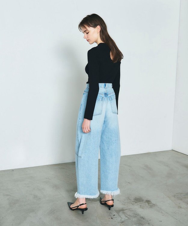 GRACE CONTINENTAL リブニットトップ ブラック