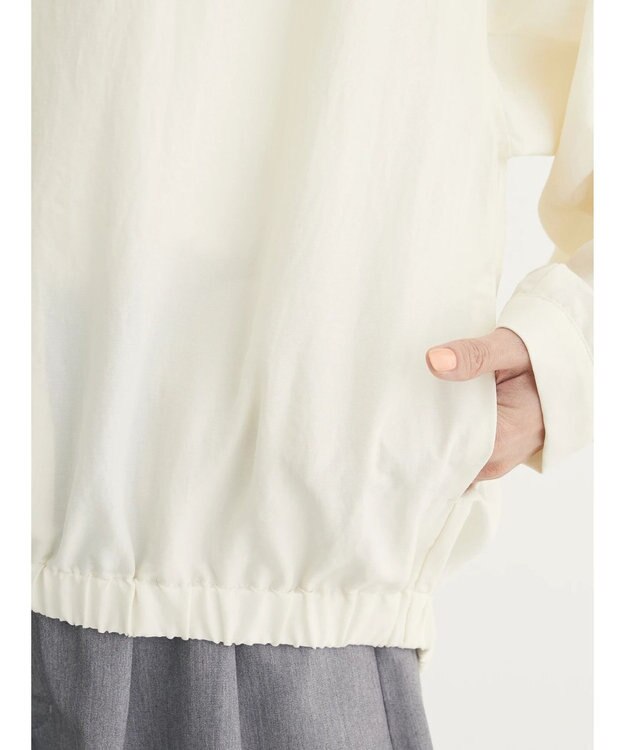 Green Parks イージーケア　Ｖネックブルゾン Ecru