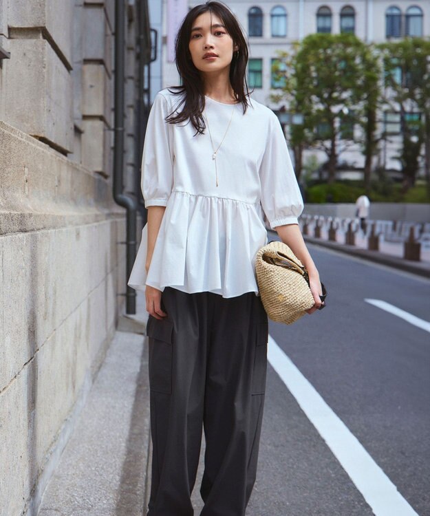 23区 L 【撥水加工/洗える】ナイロン2WAYストレッチ パラシュート パンツ グレー系