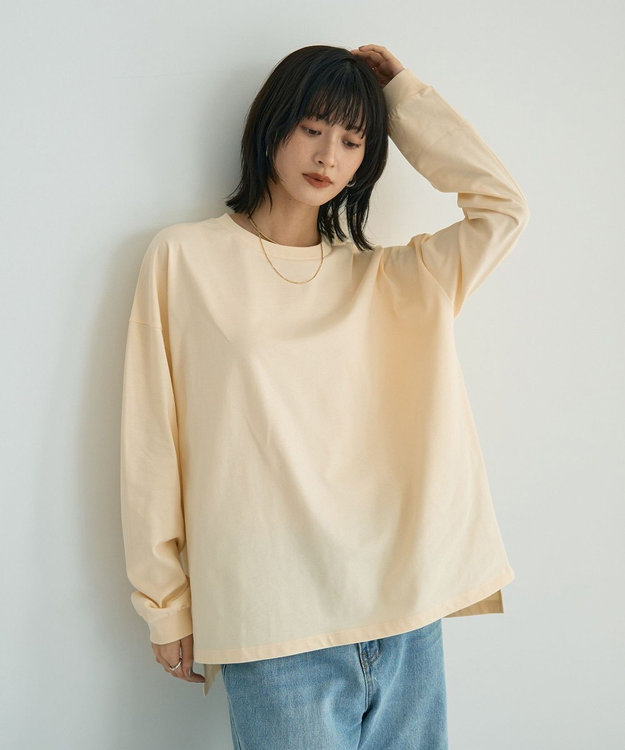 YECCA VECCA コットンルーズプルオーバー Light Yellow