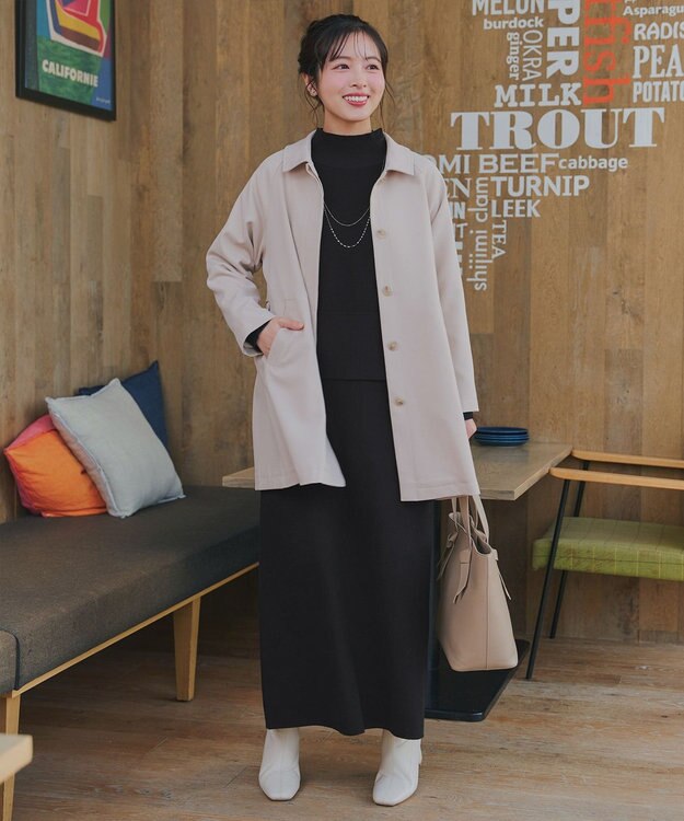 Tiaclasse 【2点セット】ニットトップス＋スカートセットアップ ブラック