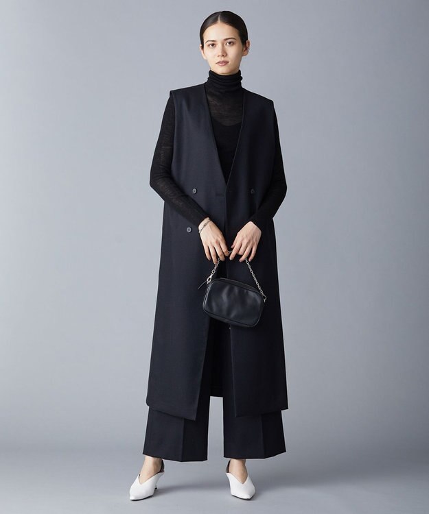 ICB 【洗える】 ウールミルドサキソニー 2WAYワンピース ブラック系