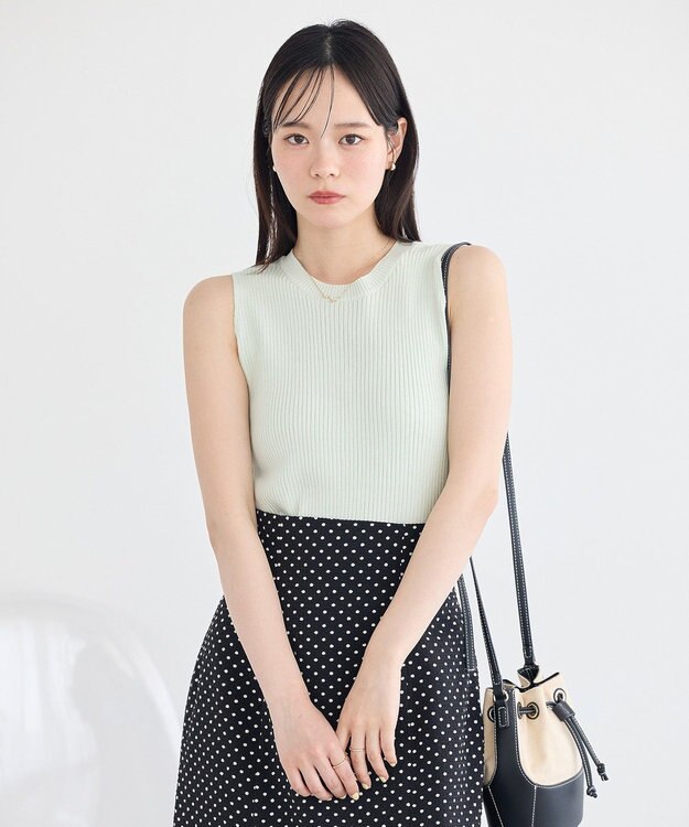 earth music&ecology 前後2WAYスリット釦タンクトップ Mint