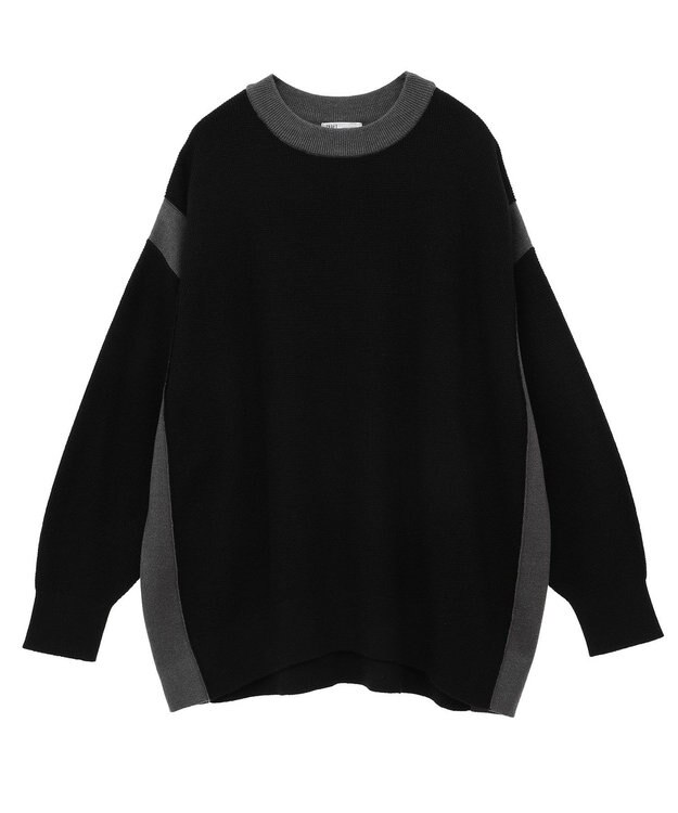 CRAFT STANDARD BOUTIQUE 洗える/とてもち配色ニットプルオーバー/24AW Black
