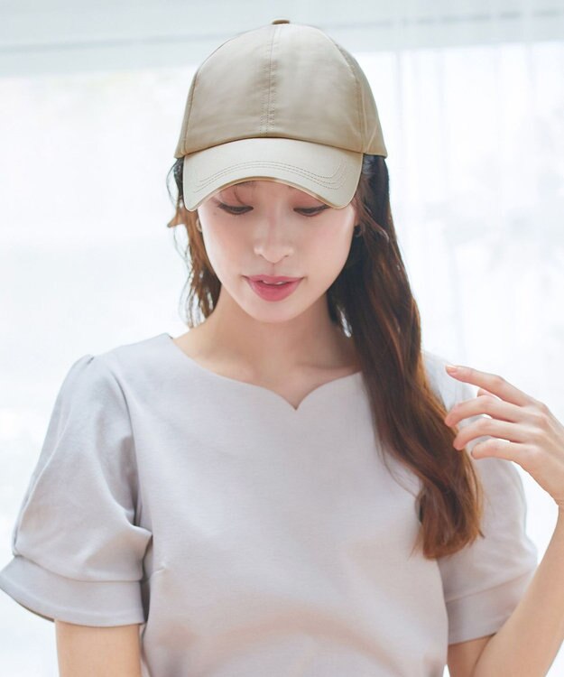 Tiaclasse 【安田美沙子さん/小倉優子さん着用】ジャガードリボンキャップ/リボンキャップ グレージュ