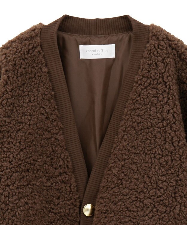 Green Parks Ｖネックボアカーディジャケット Brown