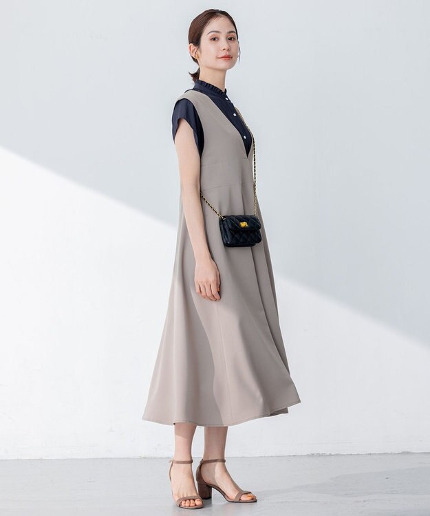 組曲 【大人気シリーズ】ギャザーライトデシン ブラウス ブラック系