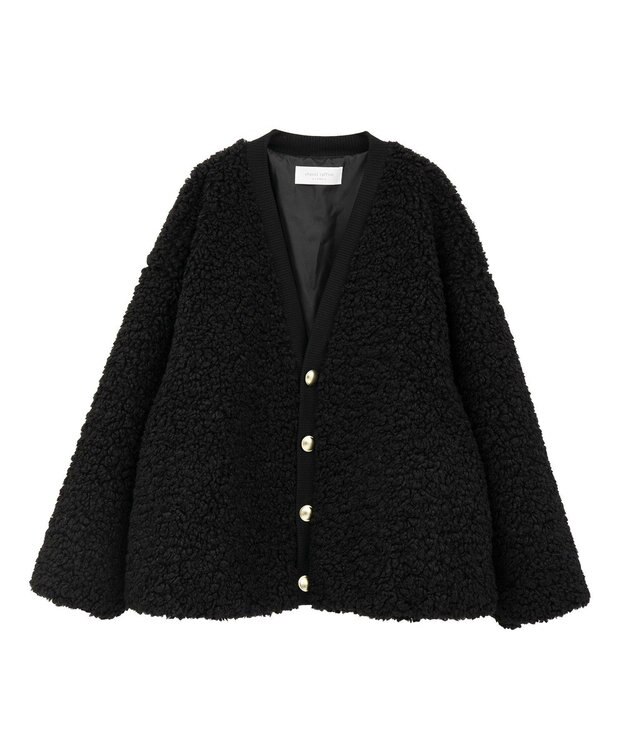 Green Parks Ｖネックボアカーディジャケット Black