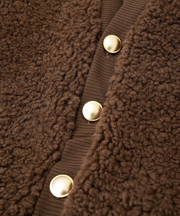 Green Parks Ｖネックボアカーディジャケット Brown