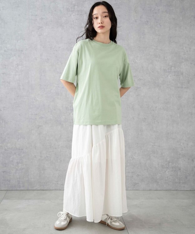 WEGO 【ユニセックス着用ITEM/綿100%/XSSMLサイズ展開】リラックスフィットコットンT グリーンその他