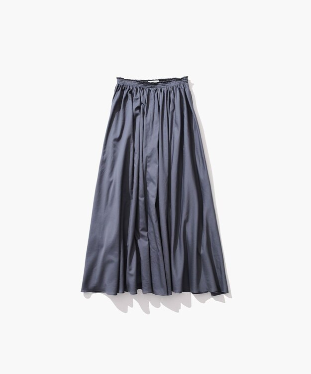 ATON MICRO COTTON SATIN | ギャザースカート CHARCOAL GRAY