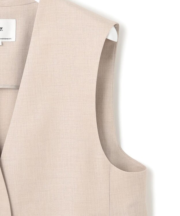 23区 L 【洗える】トリアセスラブストレッチ ジレ ベージュ系