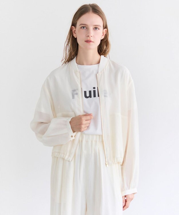 BEIGE， SERAPHIN / ライトシアーギャザー ブルゾン Ecru